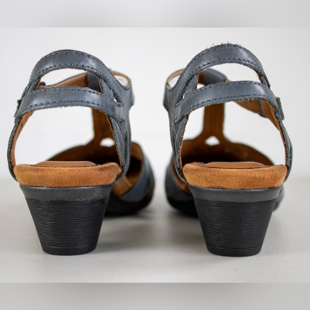 SOLD NWOT Cobb Hill Aubrey Burnished Leather Pump T-Strap Womens Gray Shoes Sz 8 - Picture 7 of 8